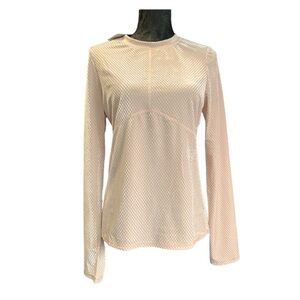 Fabletics Velour Seamed L/S Top Natural‎ Blush Size Large